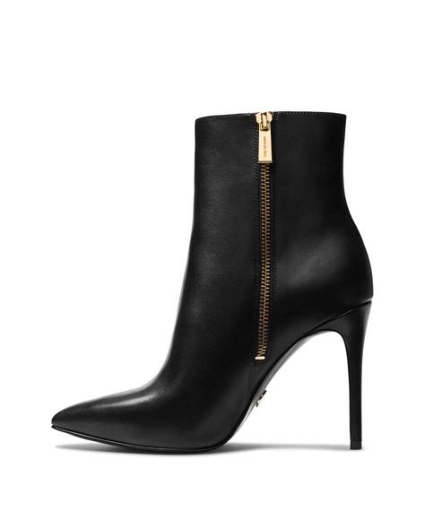 michael kors black booties with gold zipper|Michael Kors boots high heel.